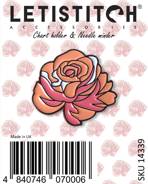 Letistitch Tea Rose Chart Holder & Needle Minder 14339