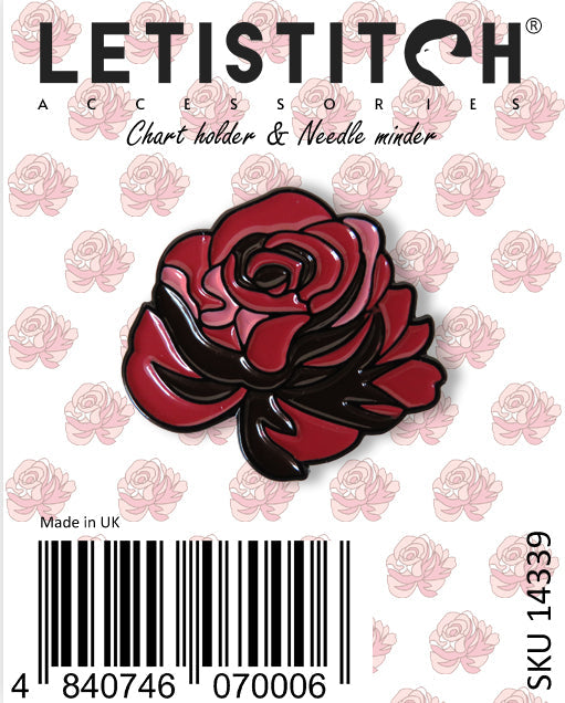 Letistitch Rose Chart Holder & Needle Minder 14340