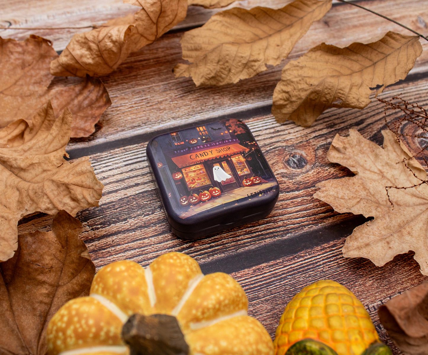 Tin Box for Needles – “Pumpkin Lane” SKU 25634