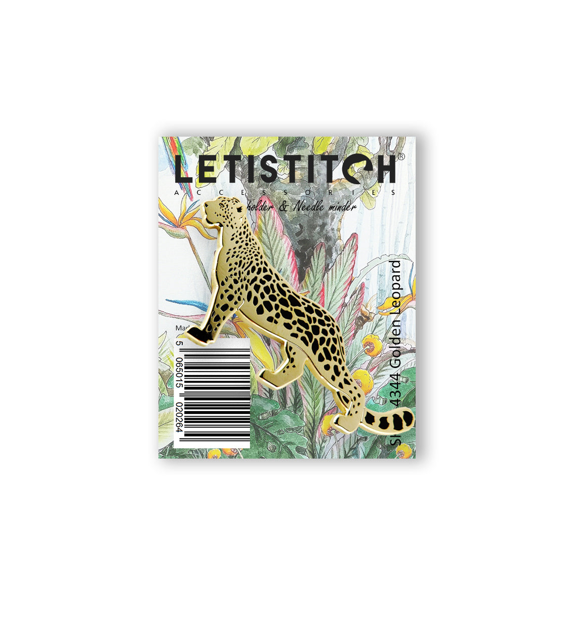 Letistitch Golden Leopard Chart Holder & Needle Minder 14344