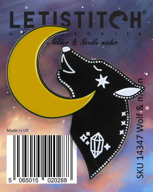 Letistitch Wolf & Moon Chart Holder & Needle Minder 14347