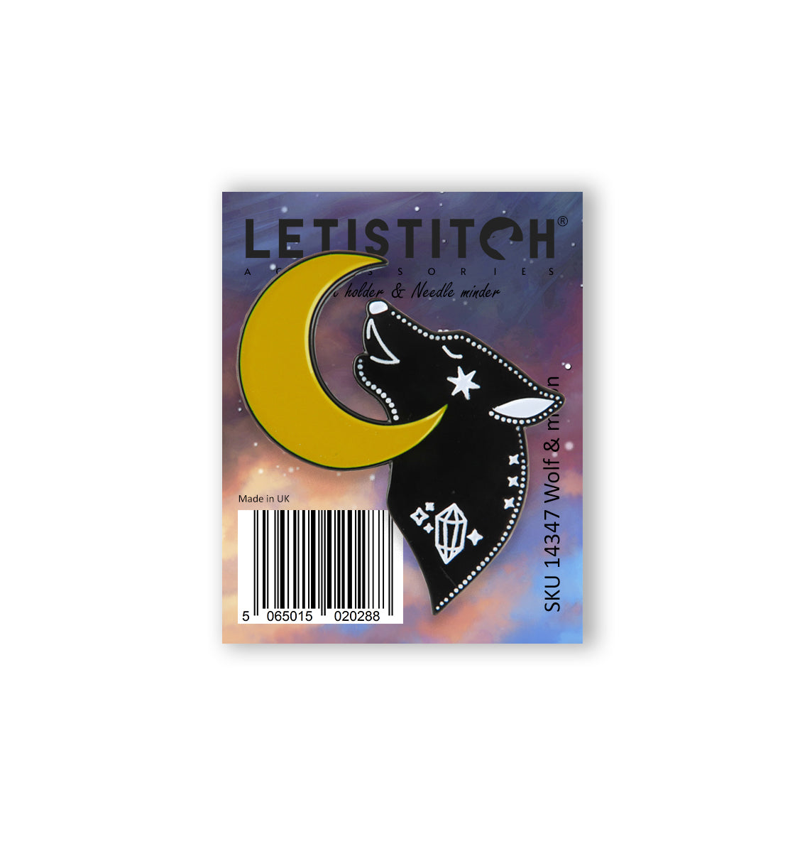 Letistitch Wolf & Moon Chart Holder & Needle Minder 14347
