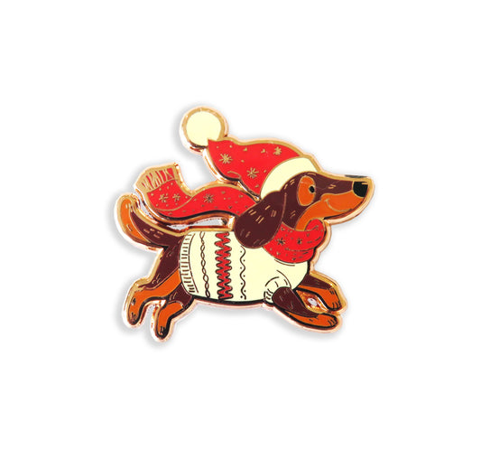 Letistitch Magnetic Needleminder – “Santa Dachshund” SKU 14373
