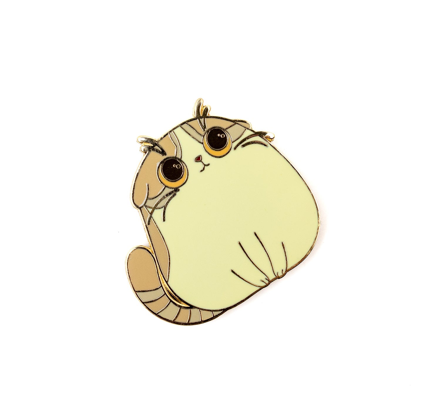 Magnetic Needleminder Of a Cartoon cat character with a neutral expression on a white background