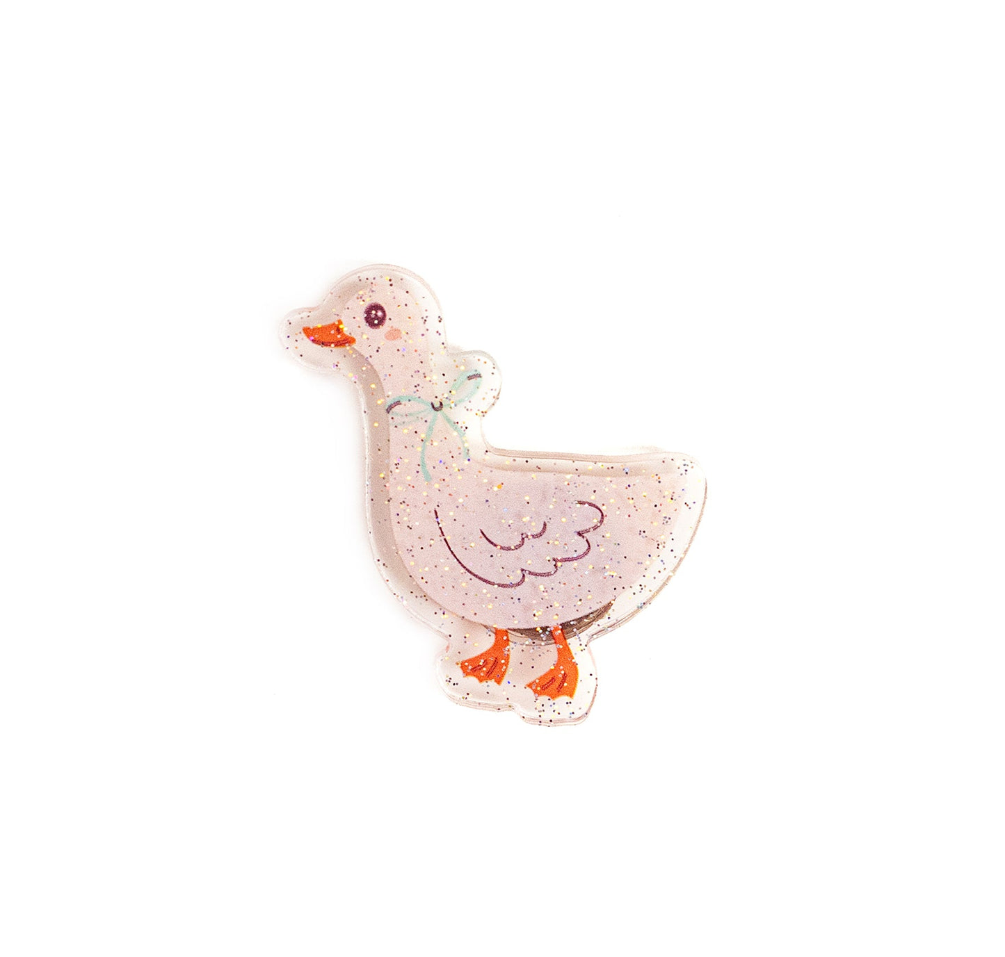 Small decorative duck figure on a white background