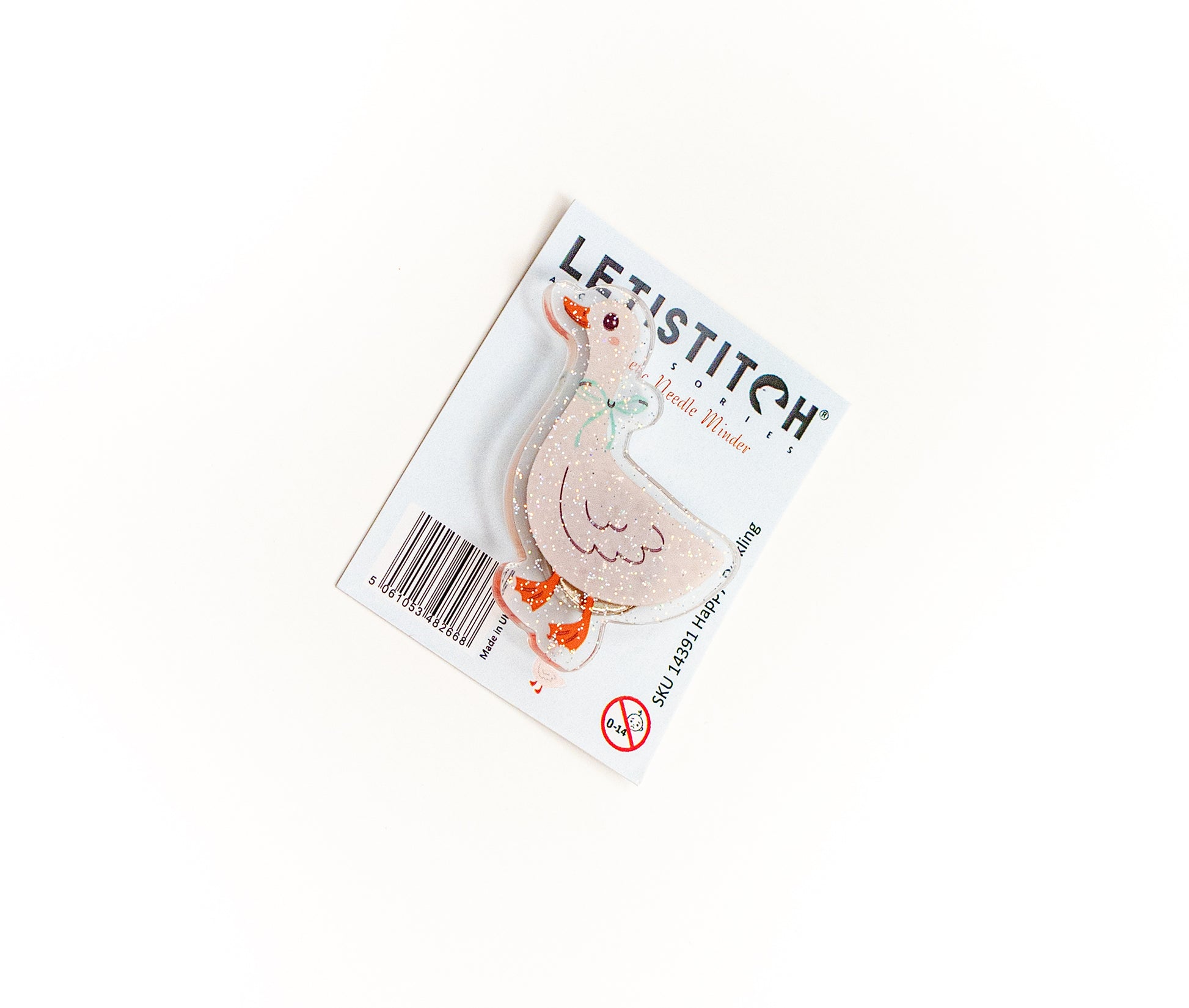LetiStitch duck-shaped needle minder on a white background