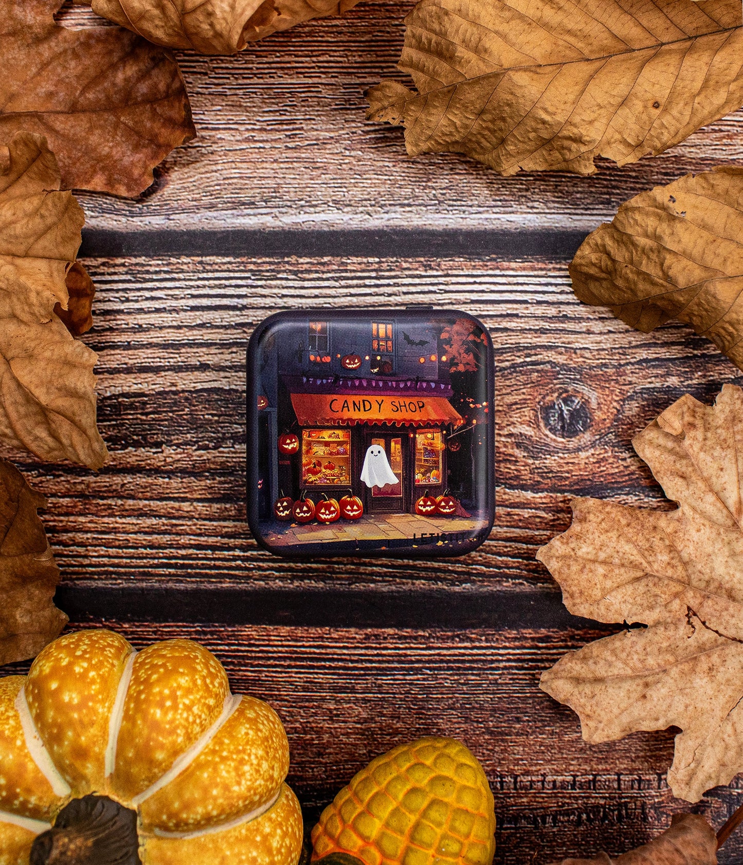 Tin Box for Needles – “Pumpkin Lane” SKU 25634