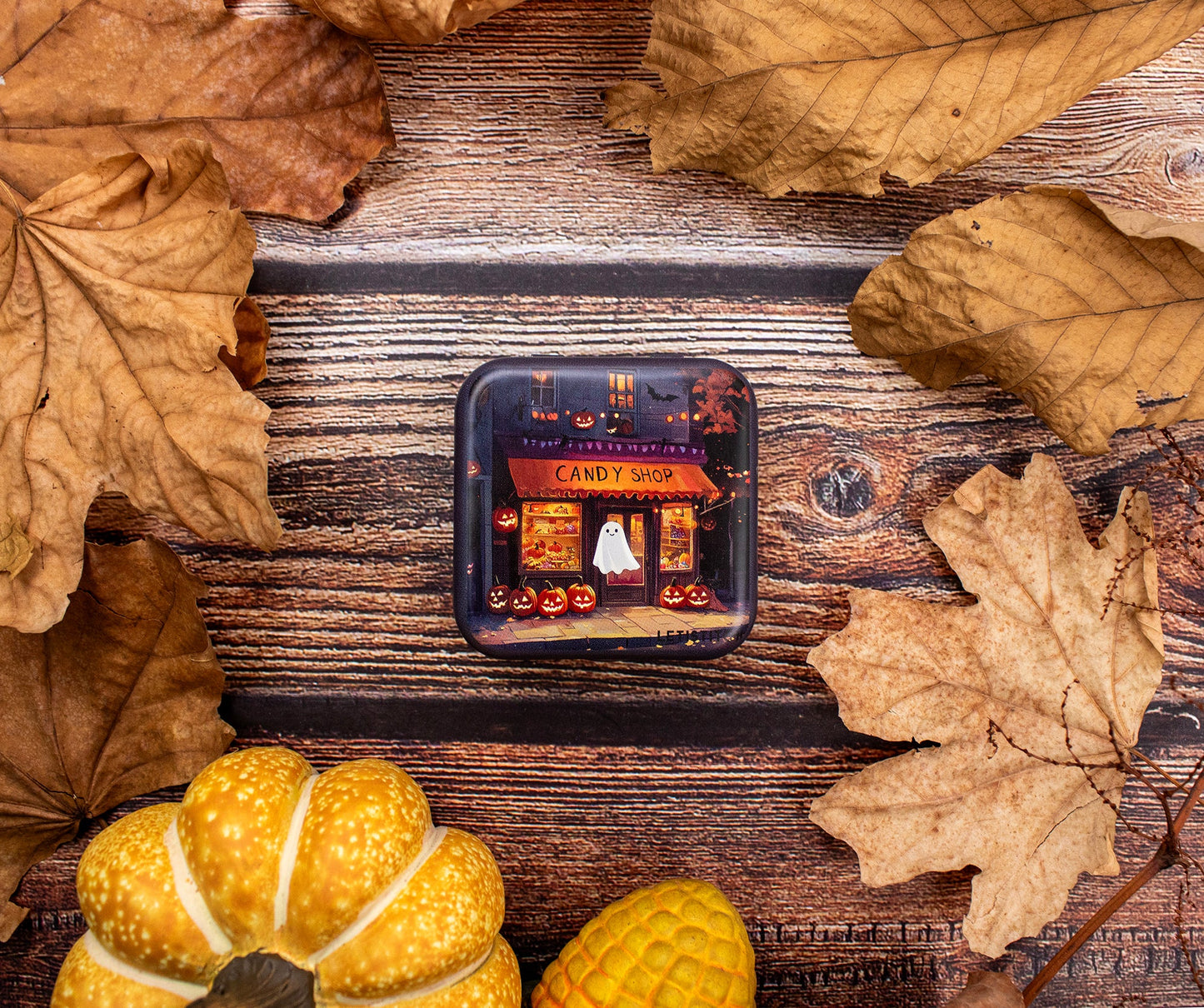 Tin Box for Needles – “Pumpkin Lane” SKU 25634