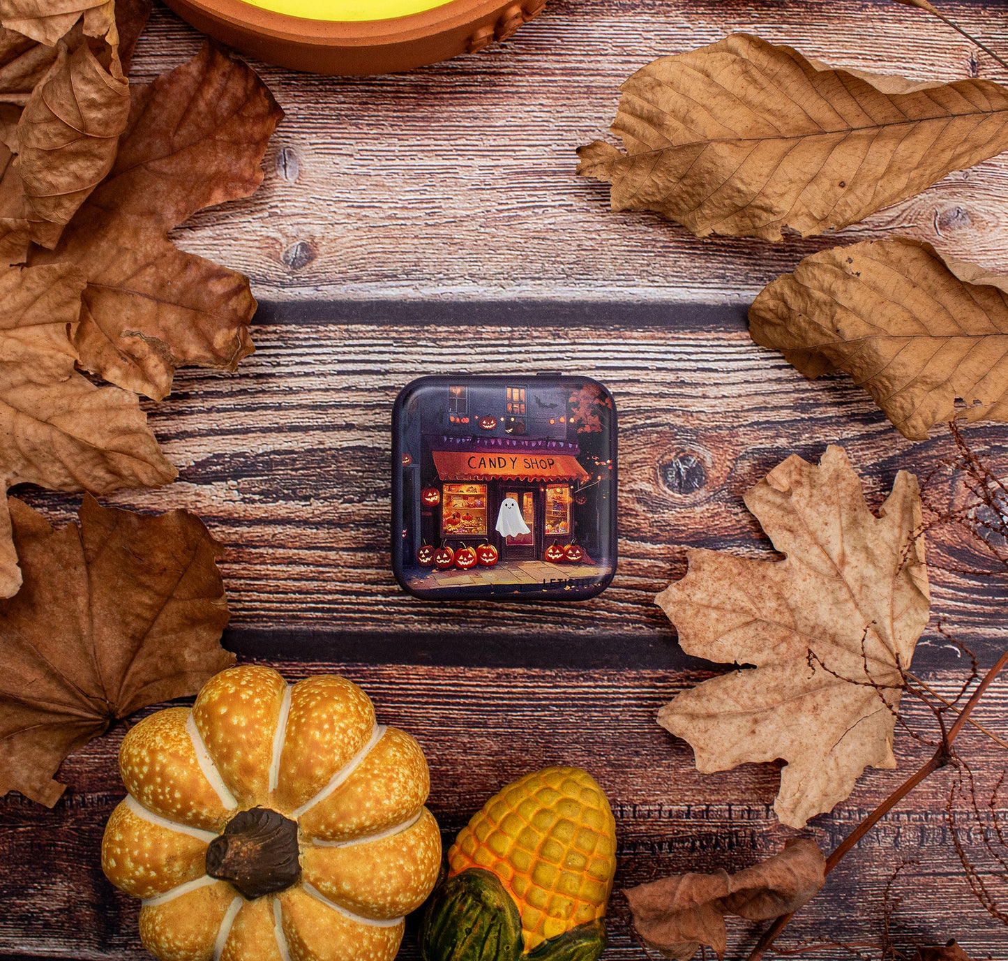 Tin Box for Needles – “Pumpkin Lane” SKU 25634