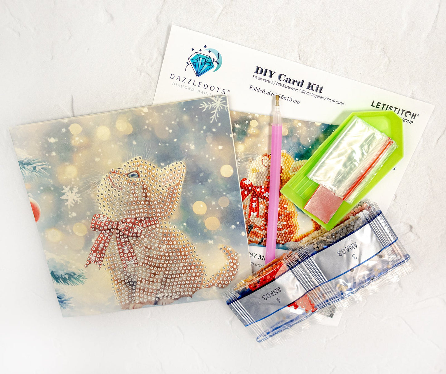 DIY Diamond Painting Card Kit – “Merry Meow” (480-787)