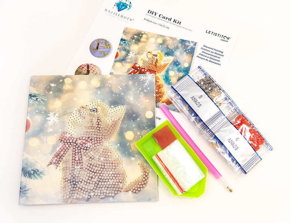 DIY Diamond Painting Card Kit – “Merry Meow” (480-787)
