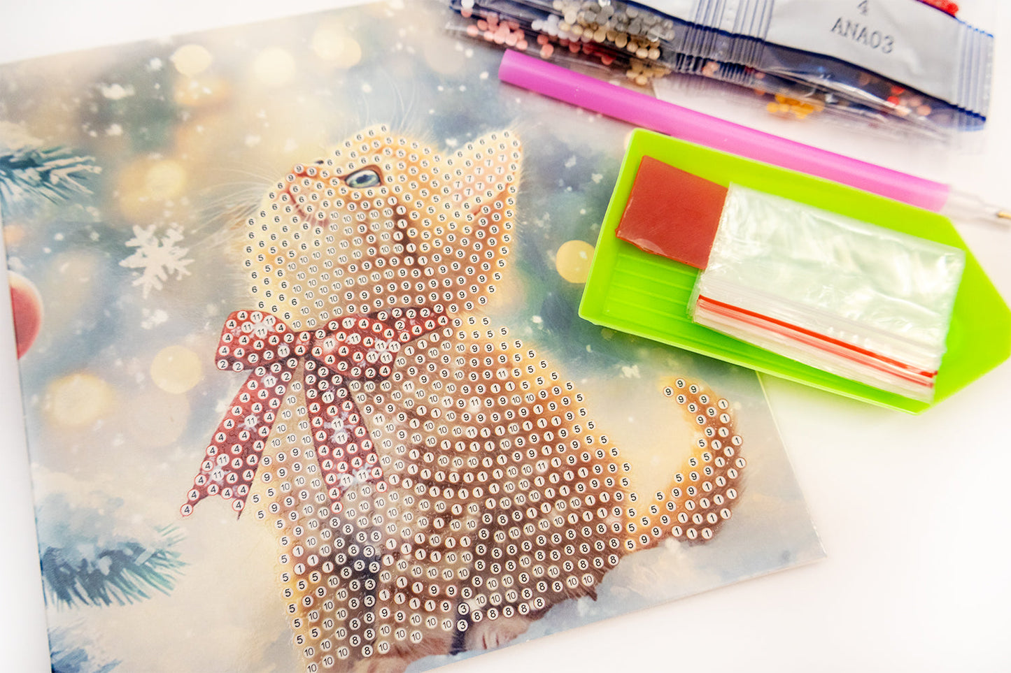 DIY Diamond Painting Card Kit – “Merry Meow” (480-787)