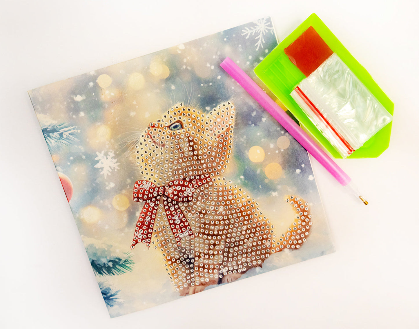 DIY Diamond Painting Card Kit – “Merry Meow” (480-787)