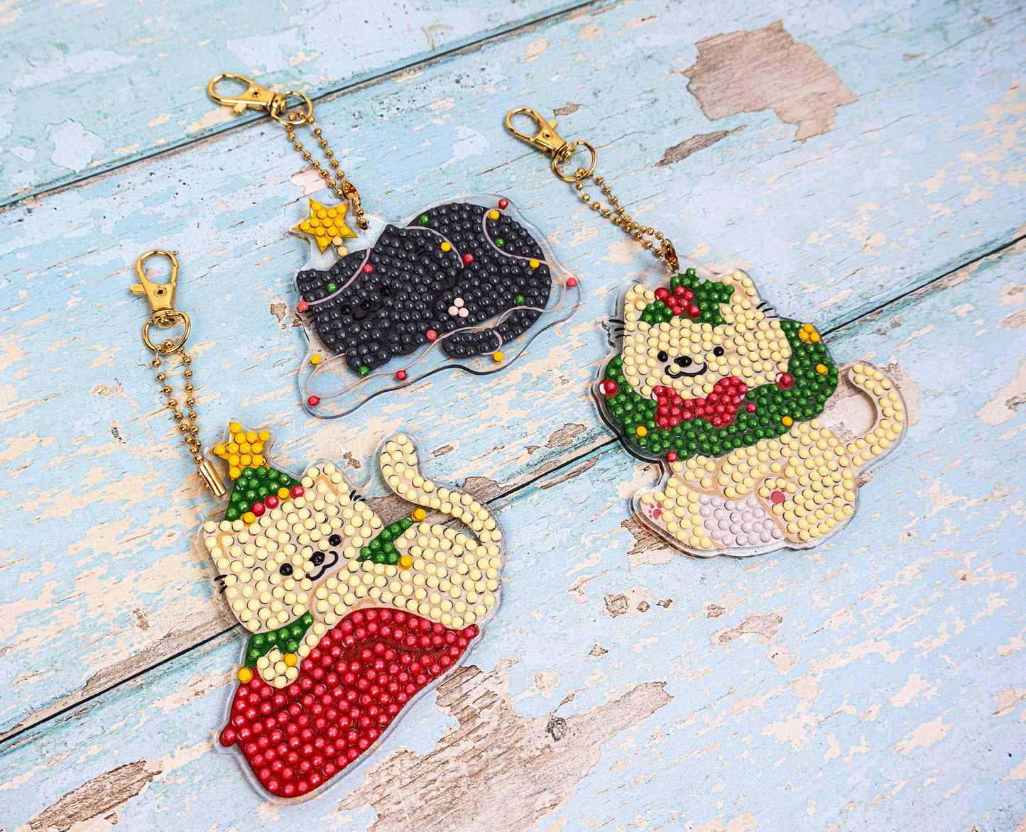 Merry Meowmas – DIY Hanging Acrylic Charm Chains Kit (Kit of 6) 481-487