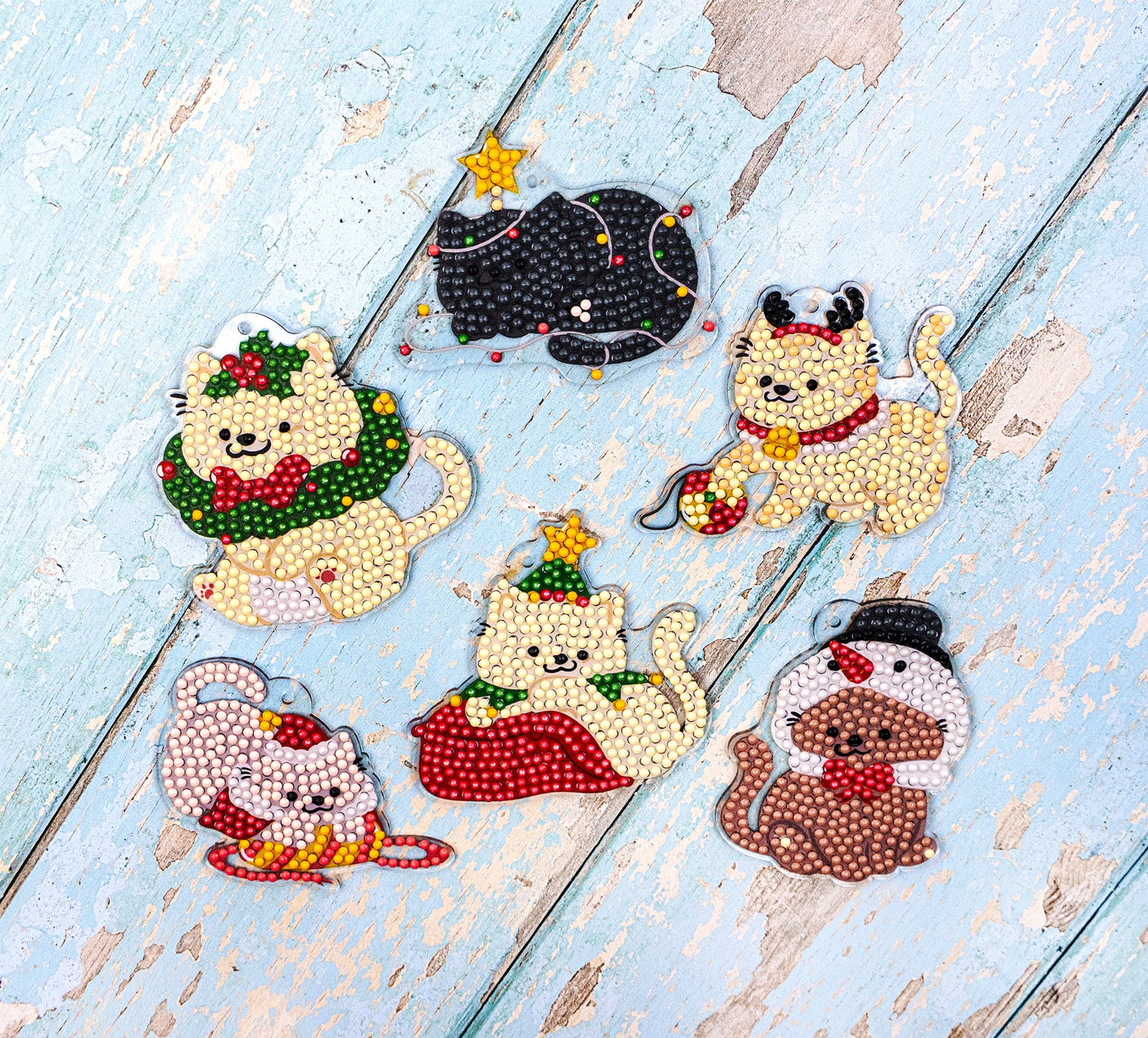 Merry Meowmas – DIY Hanging Acrylic Charm Chains Kit (Kit of 6) 481-487