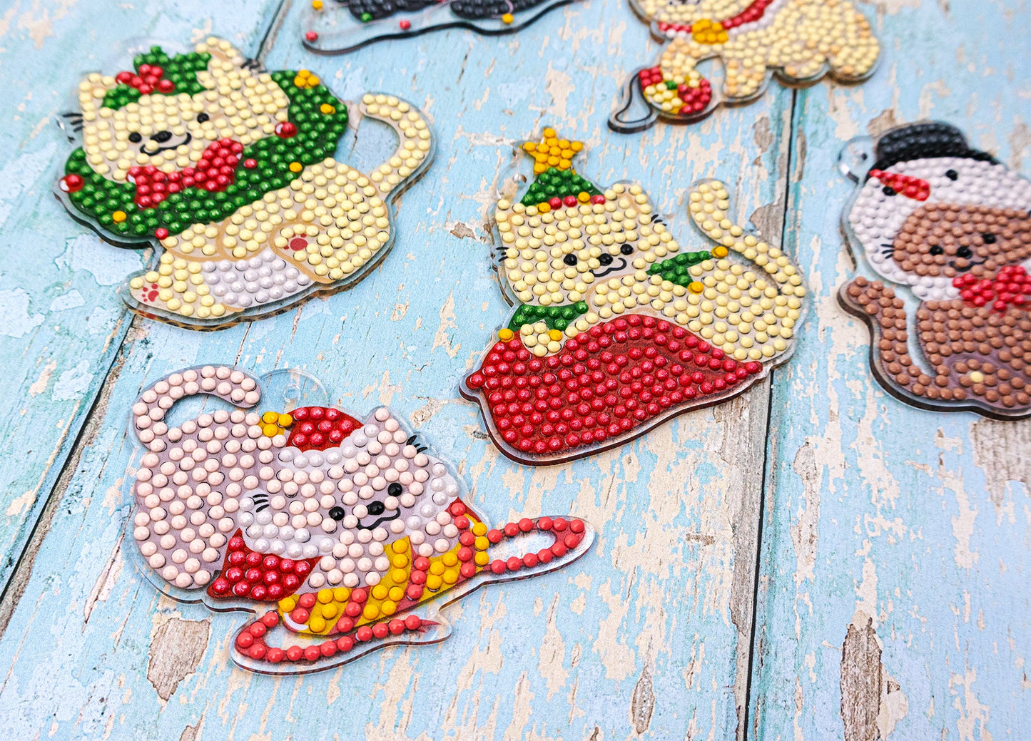 Merry Meowmas – DIY Hanging Acrylic Charm Chains Kit (Kit of 6) 481-487