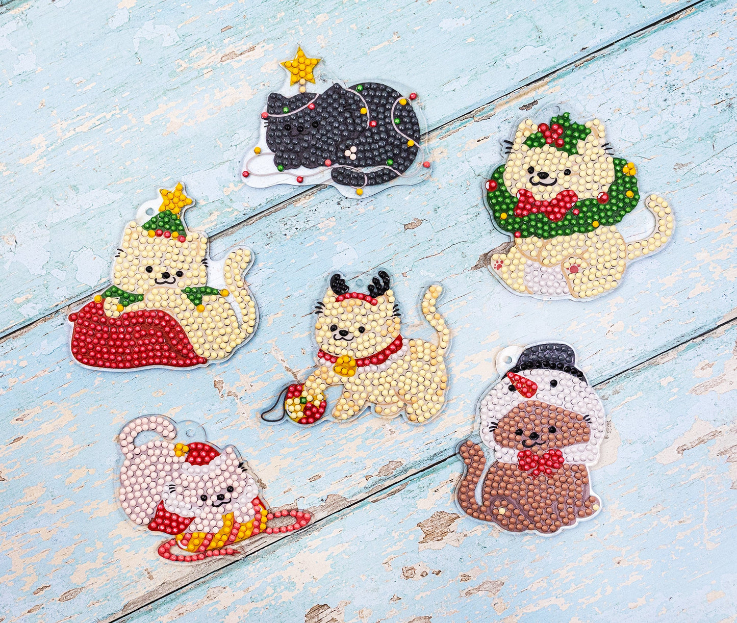 Merry Meowmas – DIY Hanging Acrylic Charm Chains Kit (Kit of 6) 481-487