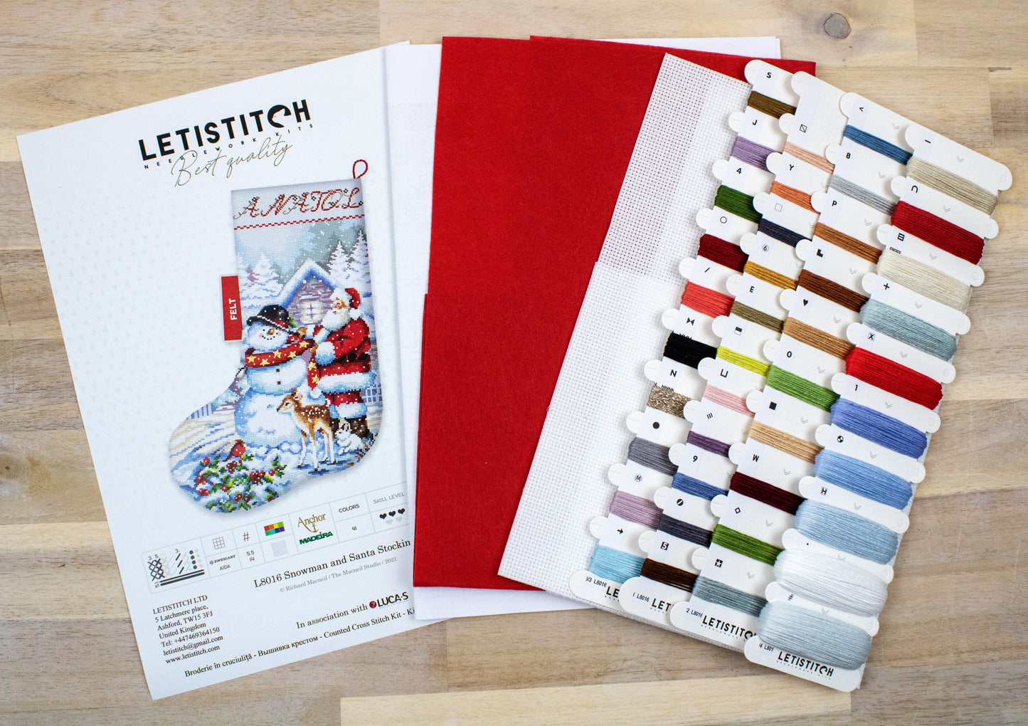 L8016 Snowman and Santa Stocking