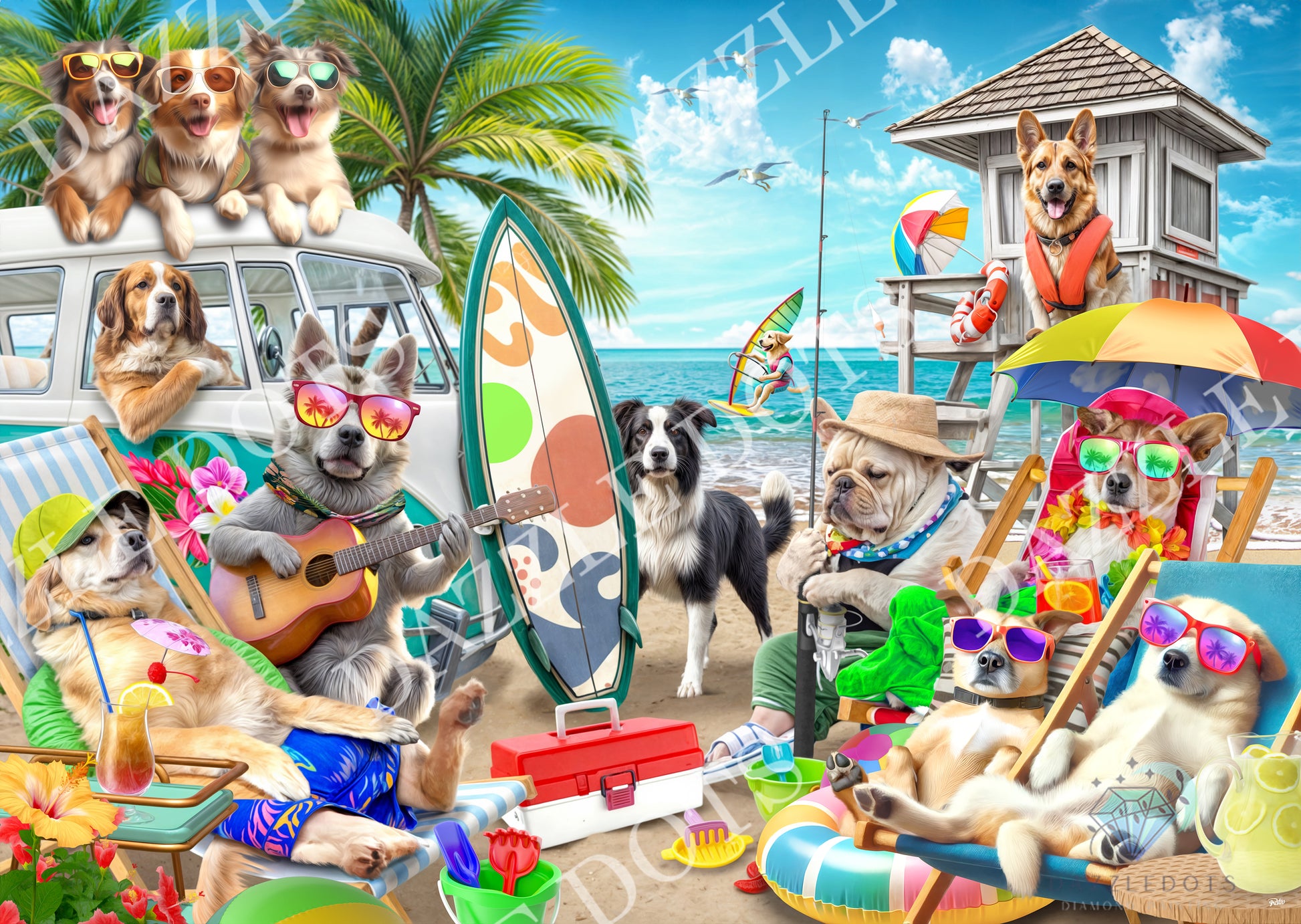 Dogs And Cats Beach LDS 7039
