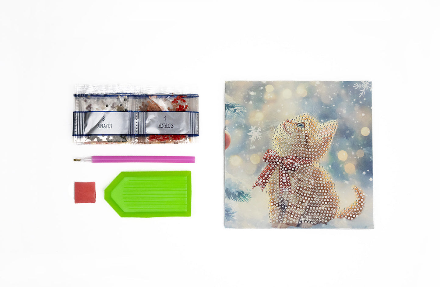DIY Diamond Painting Card Kit – “Merry Meow” (480-787)