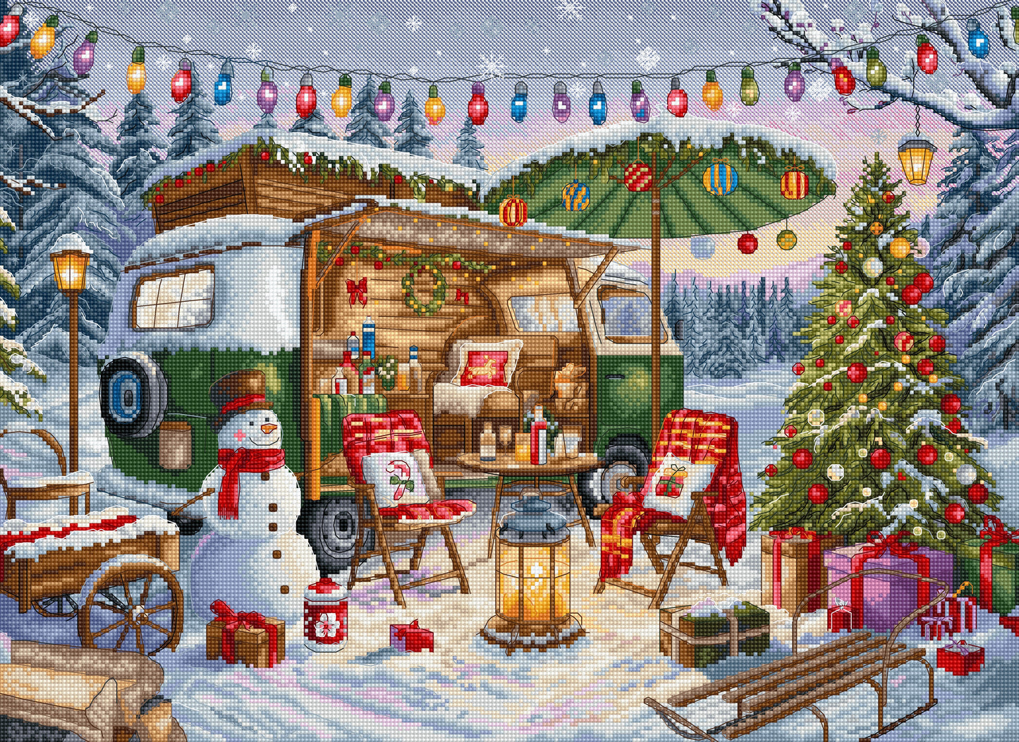 L9990 Christmas Trailer Cross Stitch Kit