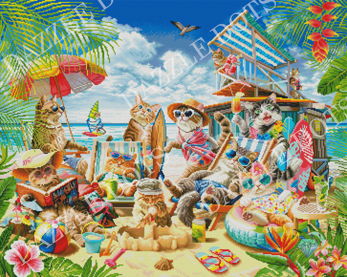 LDS-7038 Cats On The Beach