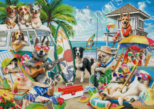 LDS-7039 Dogs and Cats Beach
