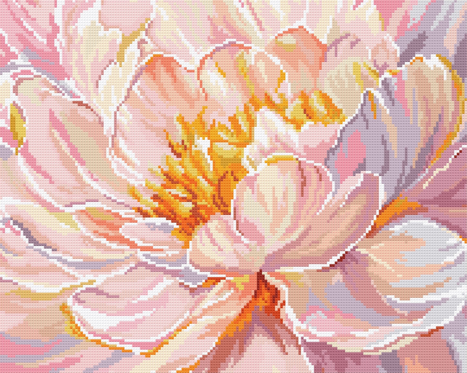 Diamond art kit Close-up of a pink flower with a soft focus background