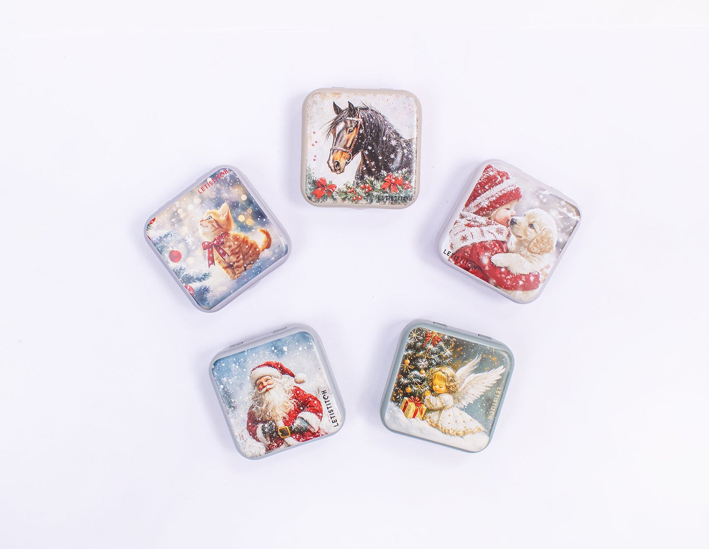 Tin Box for Needles – “Winter Horse” SKU 25635