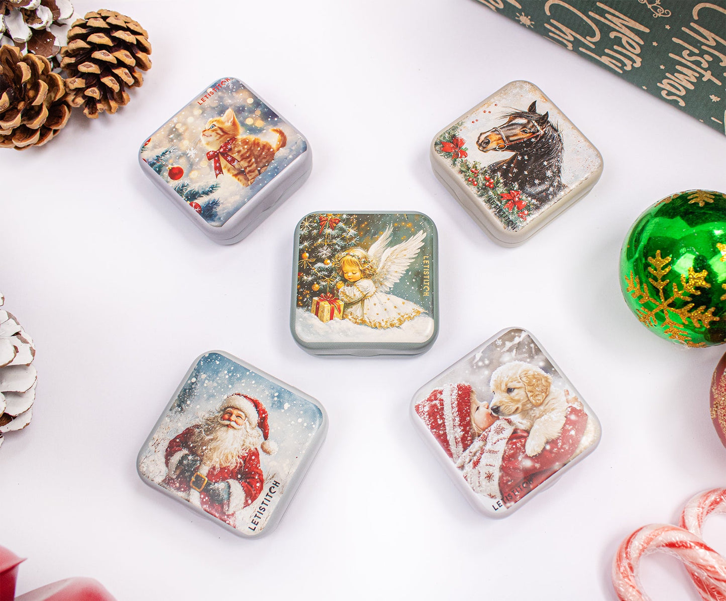 Tin Box for Needles – “Winter Horse” SKU 25635